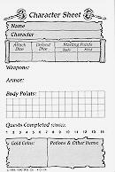 sample character sheet