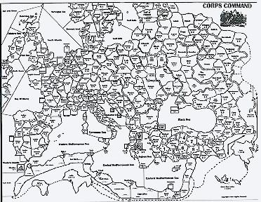 campaign map of the world, focusing on Europe